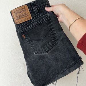 Orange Tab Levi's Black Denim Women’s Shorts